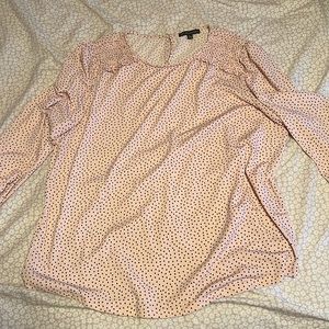 Adriana Papell pink polkadot shirt